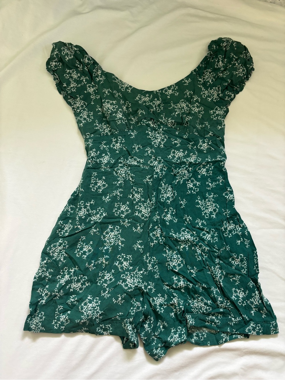 Green Floral Romper